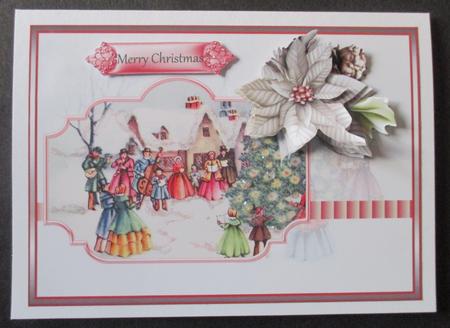 Village Carol Singers Card with Decoupage by Davina Rundle