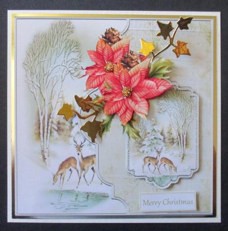 Reindeer at the Water Hole 7x7 Card by Davina Rundle