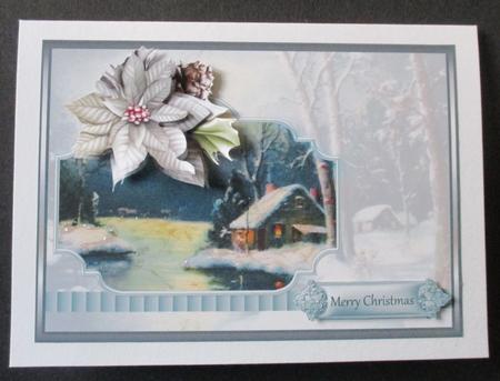 Snow at Christmas Card with Decoupage by Davina Rundle