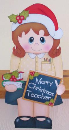 3D on the Shelf Card Kit - Christmas Teacher Miss Smith by Davina Rundle