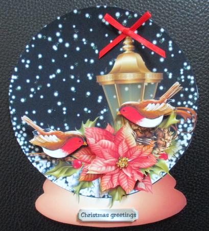 Snow Globe Lantern & Robins by Davina Rundle