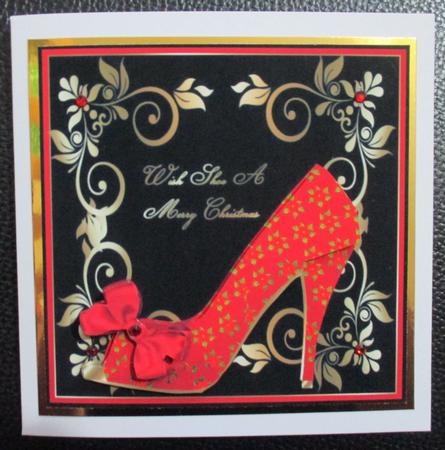 Topper Card Front - Wish Shoe a Merry Christmas by Davina Rundle