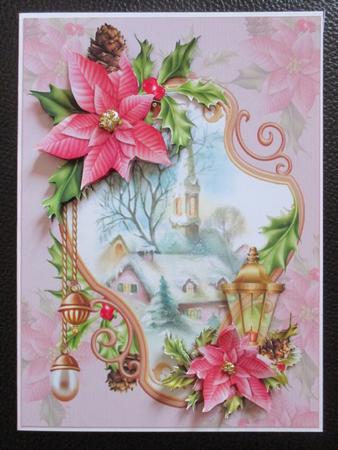 Beautiful Framed Pink Christmas Church by Davina Rundle
