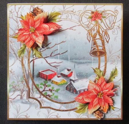 Vintage Village 7x7 Card with Decoupage by Davina Rundle