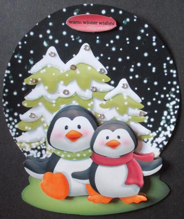Snow Globe Warm Winter Wishes Penquins by Davina Rundle