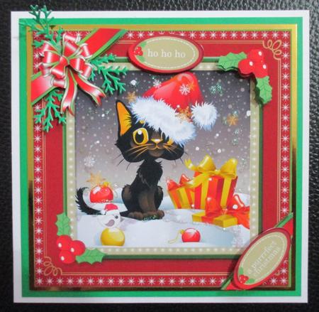 Santa Black Cat Birdie by Davina Rundle