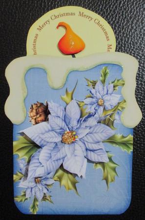 Candle Shape Card Christmas Poinsettia Purple 693 by Davina Rundle