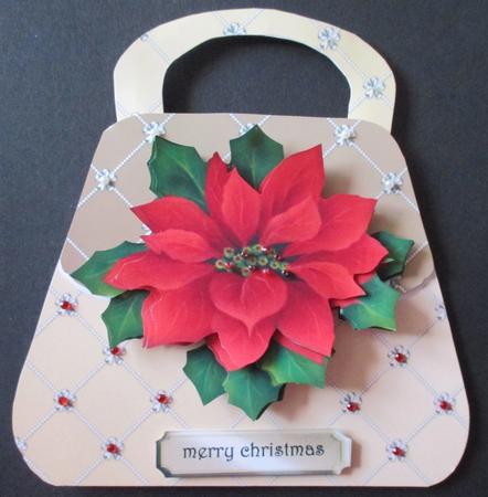 Handbag Vintage Poinsettias Mini Kit by Davina Rundle