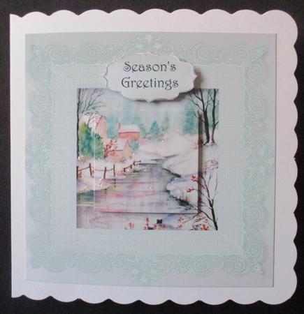 The Frozen Stream with Lace Frame 7x7 by Davina Rundle