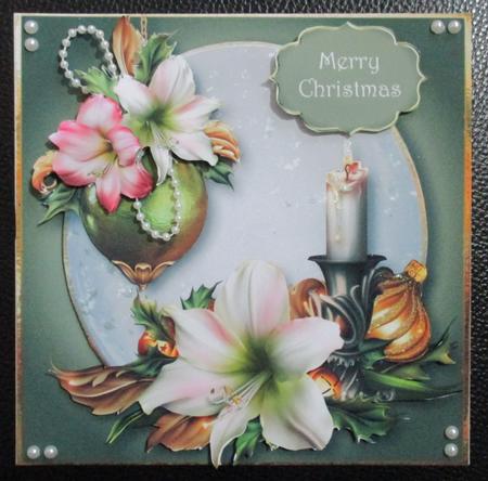 Christmas Candle Snow Globe by Davina Rundle