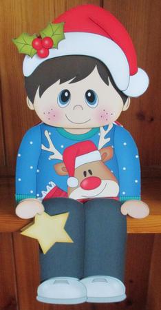 3D on the Shelf Card Kit - Little Christmas Jumper Boy by Davina Rundle