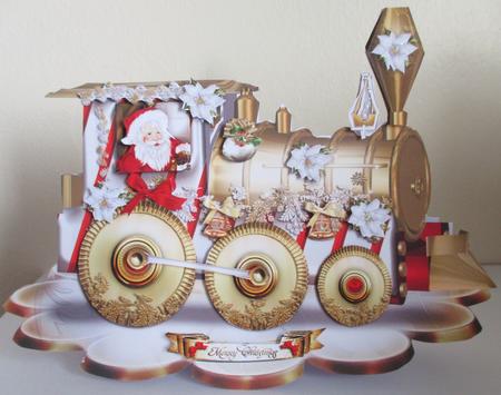 Christmas White Train with Santa Card Kit by Davina Rundle