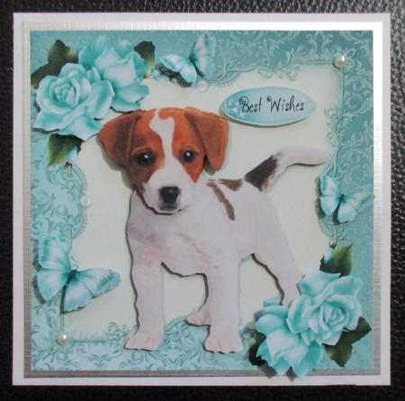 Gorgeous Jack Russel with Roses 8x8 Mini Kit by Davina Rundle