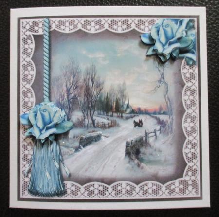 Vintage Snowscene & Ice Roses by Davina Rundle