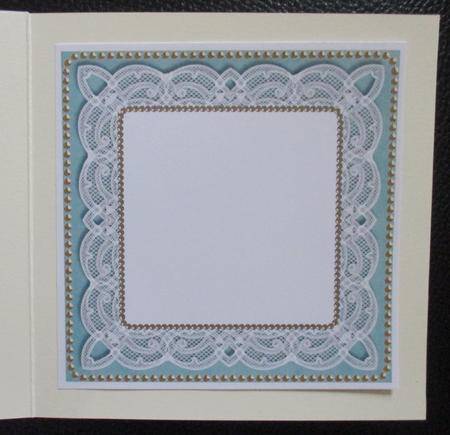 Dusky Teal Plain Lace 8in Square Insert Panel Sheet by Davina Rundle