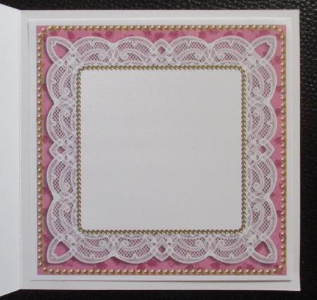 Cerise Holly Lace 8in Square Insert Panel Sheet by Davina Rundle