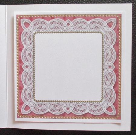 Dark Red Holly Lace 8in Square Insert Panel Sheet by Davina Rundle