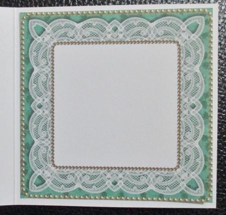 Dark Green Holly Lace 8in Square Insert Panel Sheet by Davina Rundle