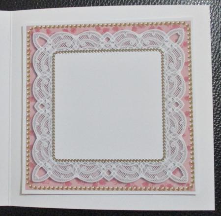 Pink Holly Lace 8in Square Insert Panel Sheet by Davina Rundle