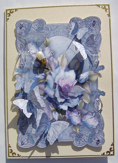 Lilac Butterflies and Roses Decoupage by Davina Rundle