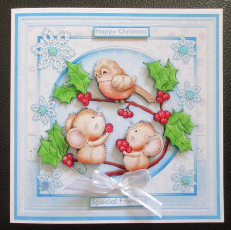 Pass the Parcel Mice & Robin 8x8 Decoupage Mini Kit by Davina Rundle