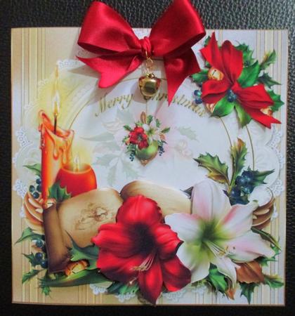 8x8 Festive Amaryllis Old Book and Candle Cluster Mini Kit by Davina Rundle