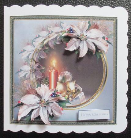 Candles and Baubles 7x7 Card with Decoupage by Davina Rundle