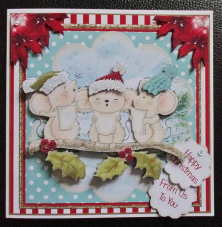 Hark the Herald Micey Sing Card Front Kit by Davina Rundle