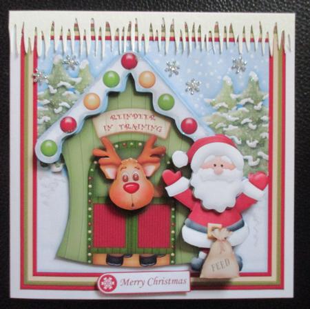 Reindeer in Training 7.5 Christmas Decoupage Mini Kit by Davina Rundle