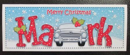 Large Dl Xmas Mark Sports Car 3D Decoupage by Davina Rundle