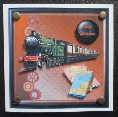 Steampunk Cardfront with Decoupage by Davina Rundle