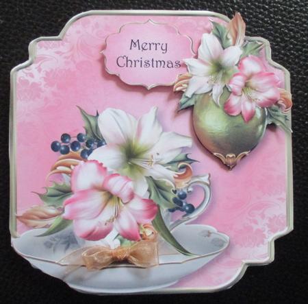Teacup, Saucer & Festive Amaryllis by Davina Rundle