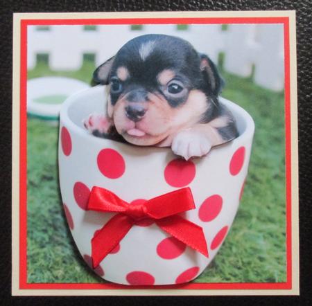 Furry Friends & Familiars - Puppy - Pug in a Mug +insert+tag by Davina Rundle