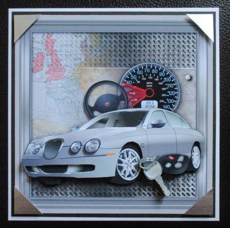 Car on a Metal Surface 8in x 8in Decoupage Mini Kit by Davina Rundle