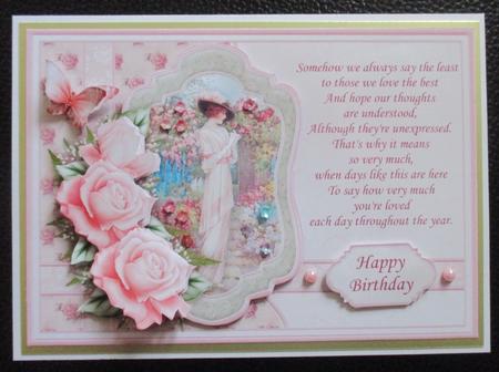 Lady in Cottage Garden & Verse Decoupage Sheet by Davina Rundle