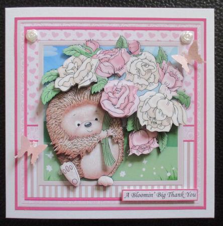 Flowery Hedgehog Valentine Birthday Get Well Mini Kit by Davina Rundle