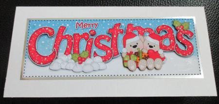 Large Dl Christmas Teddy Love 3D Decoupage by Davina Rundle