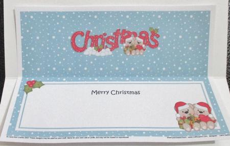 Large Dl Christmas Teddy Love Insert by Davina Rundle