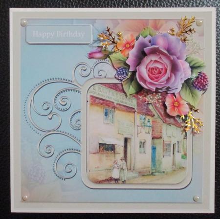 Vintage Shop 7x7 Card with Decoupage by Davina Rundle