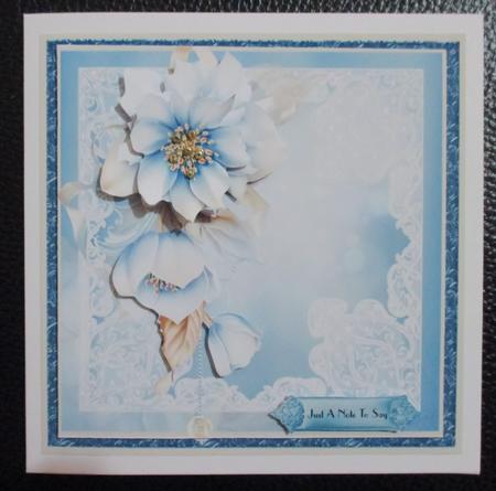 Beautiful Lace and Blue Card Front Kit by Davina Rundle