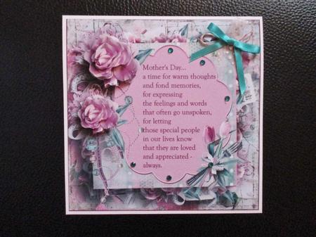 Mother's Day Thoughts 7x7 Card with Decoupage by Davina Rundle