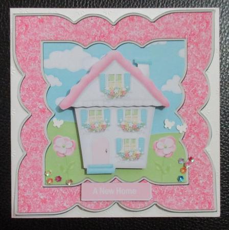 New Cottage Home 6x6 Card with Decoupage by Davina Rundle