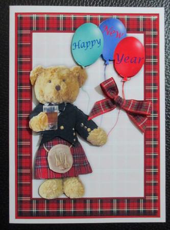Tartan Teddy in Kilt - for New Year! by Davina Rundle