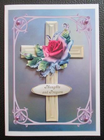 Rose Cross Card Topper with Decoupage by Davina Rundle