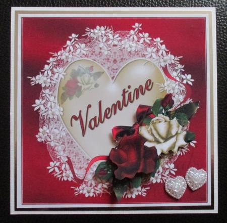 Fancy Lace Frame with Beautiful Roses Valentine by Davina Rundle