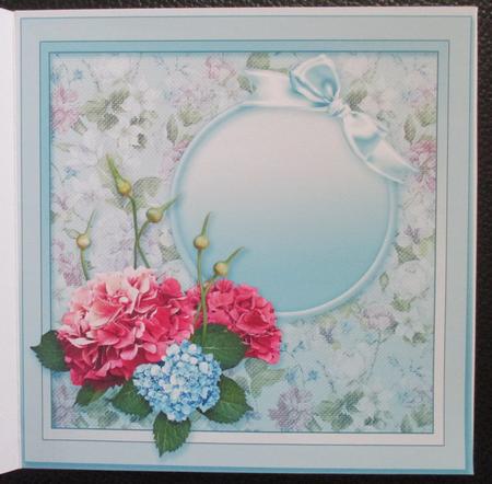 Hydrangias on a Floral Background Matching 8x8 Insert Plate by Davina Rundle