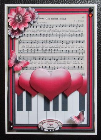 Cardtopper with Matching Envelope Red Black 762 by Davina Rundle