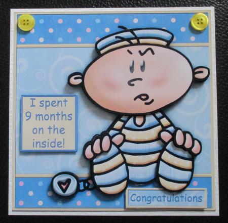 Baby Boy Been Inside Topper & Decoupage by Davina Rundle