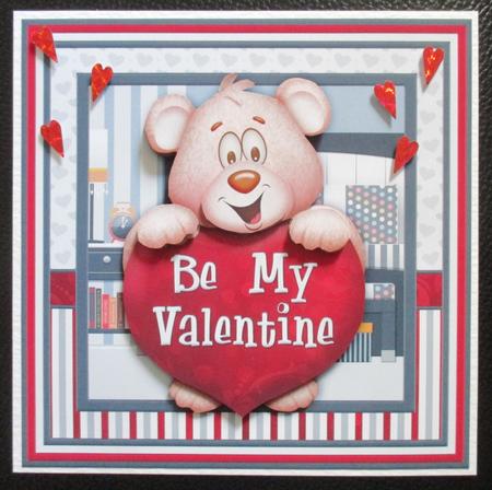 Be My Valentine 8x8 Valentine's Day Decoupage Mini Kit by Davina Rundle