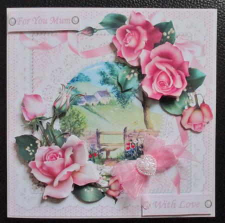 8x8 the Cotswold Farm with Roses Mini Kit by Davina Rundle
